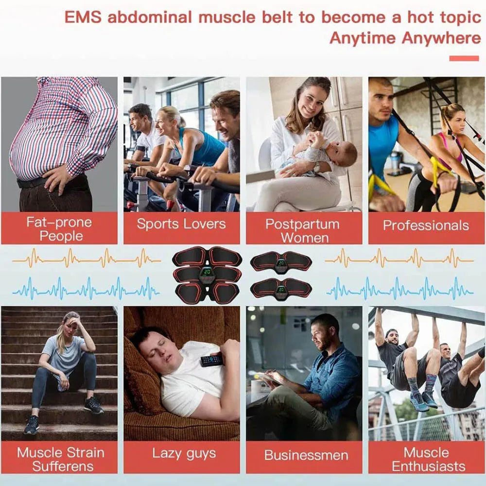 EMS Abs Stimulator Belt – Muscle Toner for Men & Women