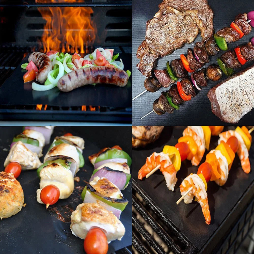 Reusable Nonstick BBQ Grill & Baking Mat – 6 or 8 Pack