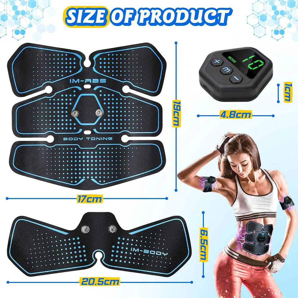 EMS Abs Muscle Stimulator Trainer – 10 Modes & 20 Levels