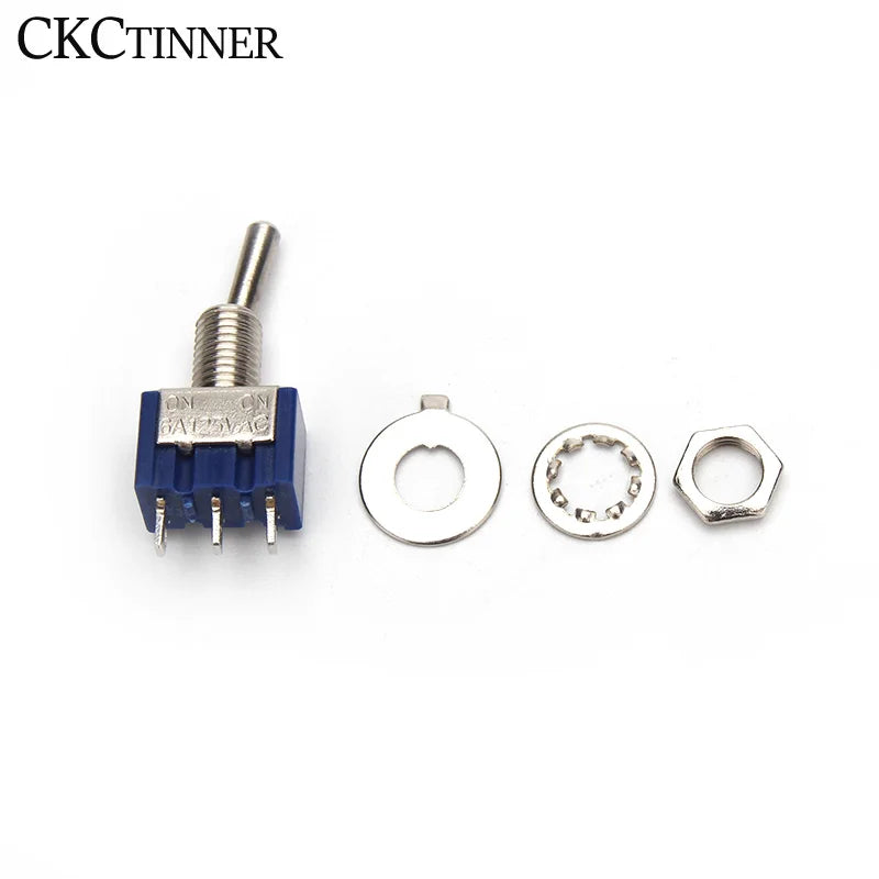 MTS-102 SPDT Toggle Switch 6A 125V 6mm 3-Pin | 5 or 10 Pack