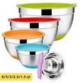 5-Piece Stainless Steel Mixing Bowls with Airtight Lids