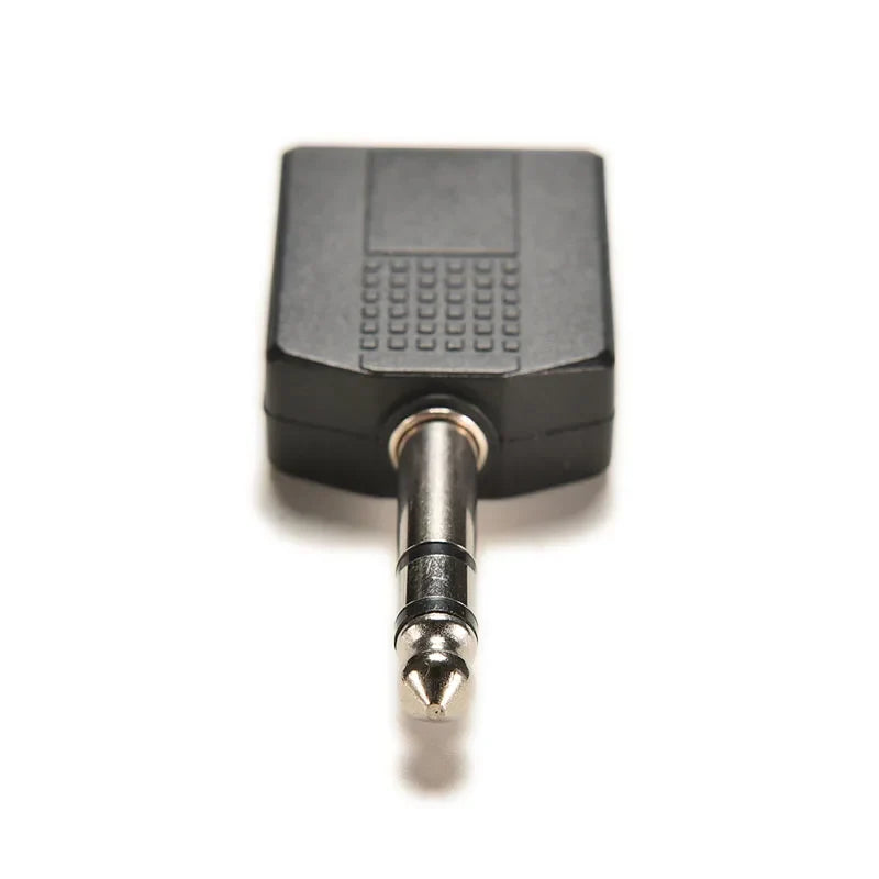 6.35mm 1/4" Y Splitter Male to Dual Female Stereo Audio Adapter