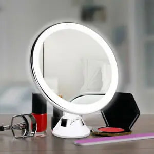 10x Magnifying LED Makeup Mirror – 360° Suction Cup Vanity