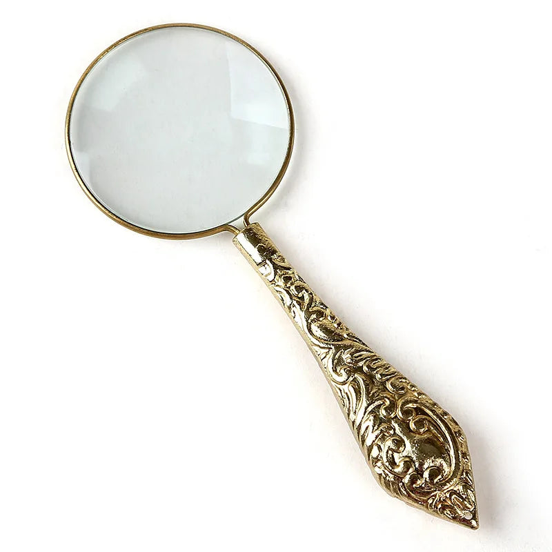 4X Handheld Metal Magnifying Glass – Portable Reading Lens