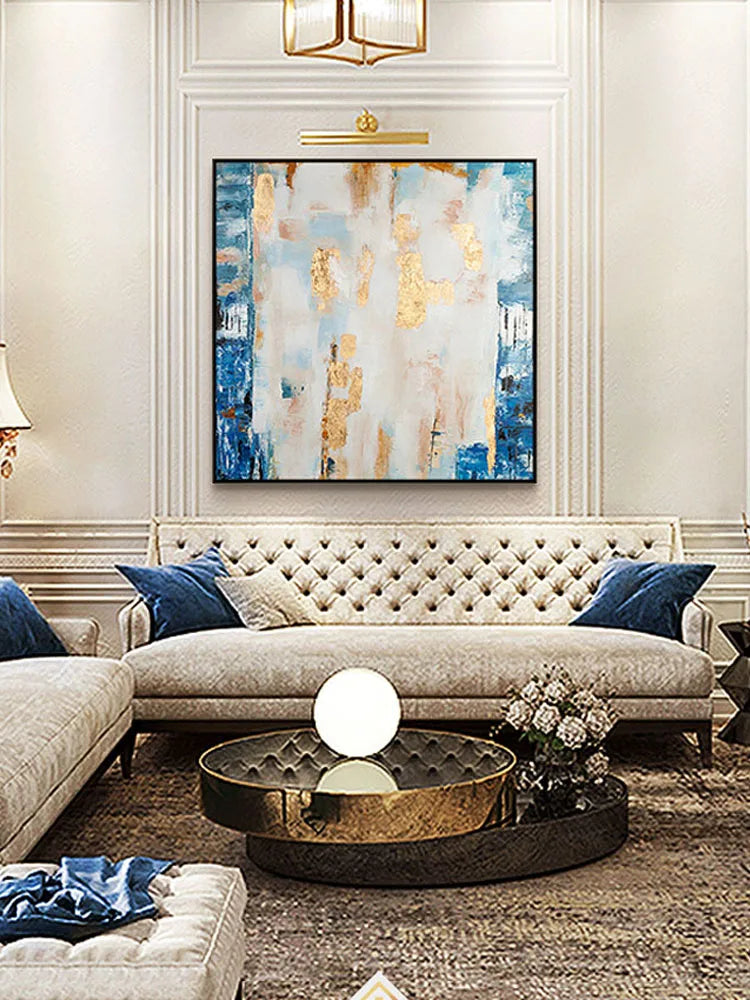 Abstract Gold Foil Hand-Painted Canvas Oil Painting | Wall Art