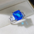 Huitan Women's Blue & Yellow Cubic Zirconia Ring | Sizes 5–14