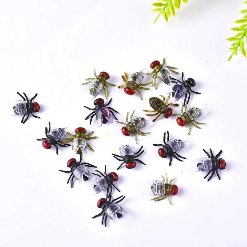 100 Pcs Fake Flies Plastic Bug Prank Toys | Halloween Party