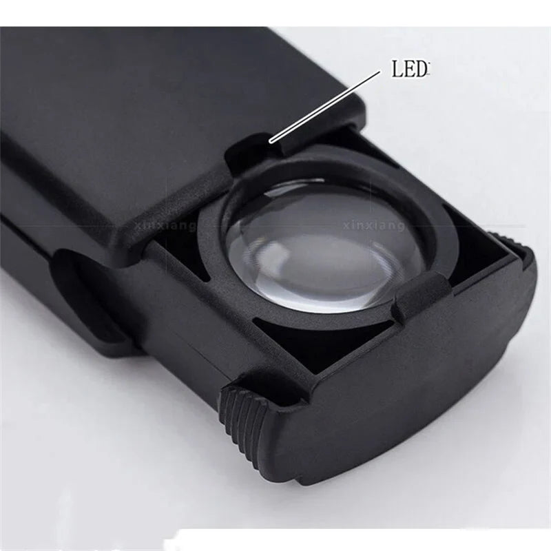 30X LED Pocket Magnifier – Drawer-Type Jewelry Loupe & Magnifying Glass