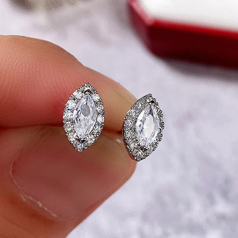 Huitan Marquise Cubic Zirconia Stud Earrings – Bridal & Daily