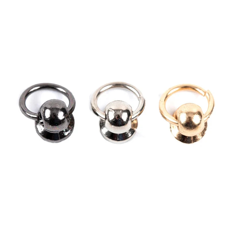 8mm Metal O-Ring Screwback Rivets – 10pcs for Bags & Crafts