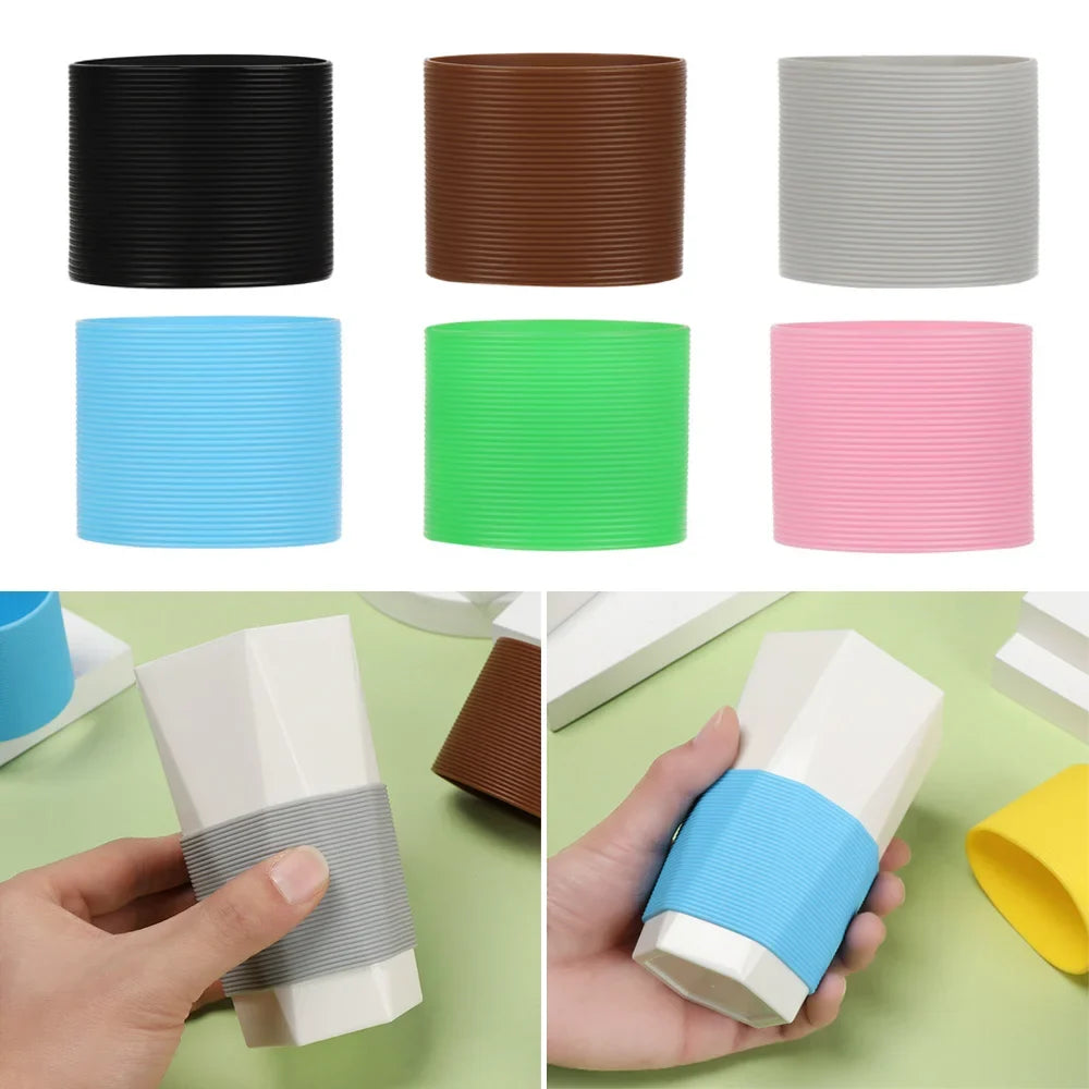 Silicone Non-slip Mug Sleeve Glass Bottle Cover Cup Heat Insulation