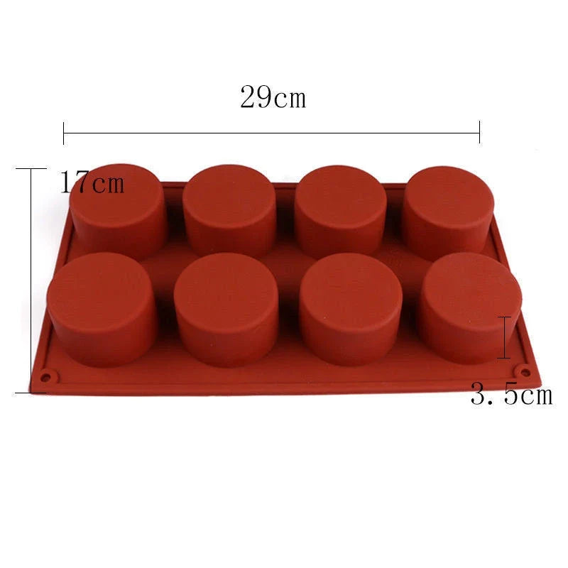 8-Hole Non-Stick Silicone Cake Mold – Muffin, Mousse & Choc