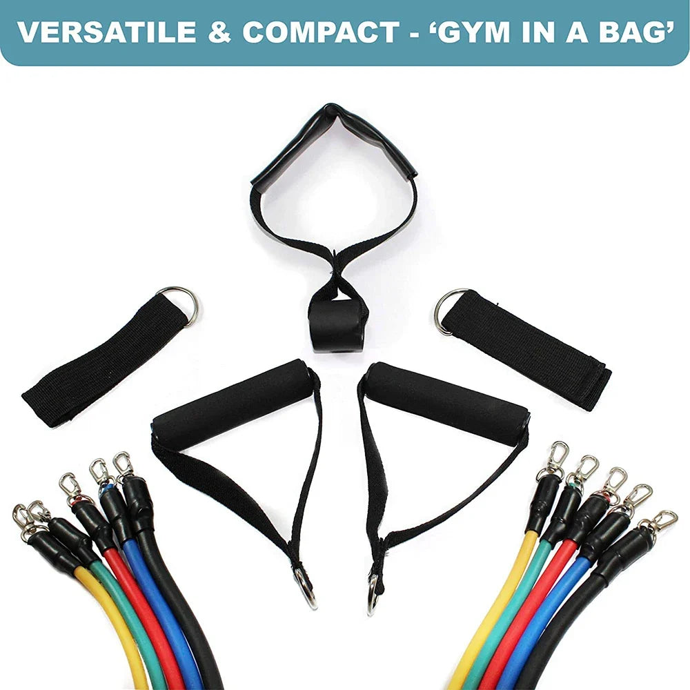Resistance Bands Set 115 lbs – 5 Tubes Home Gym & Yoga