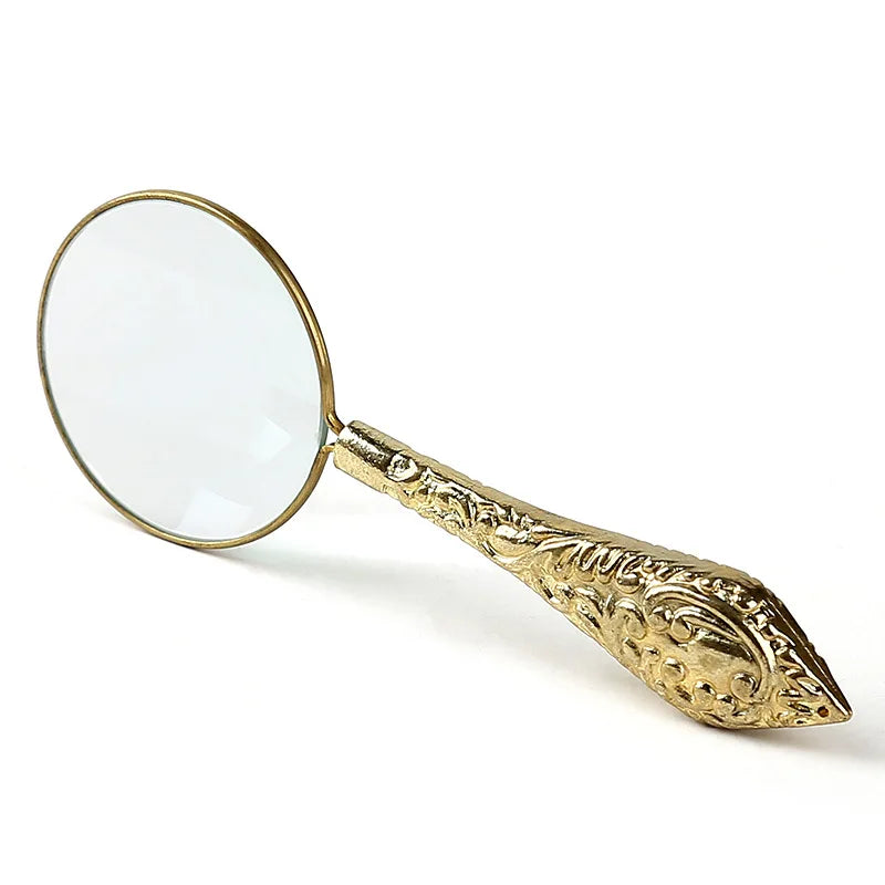 4X Handheld Metal Magnifying Glass – Portable Reading Lens