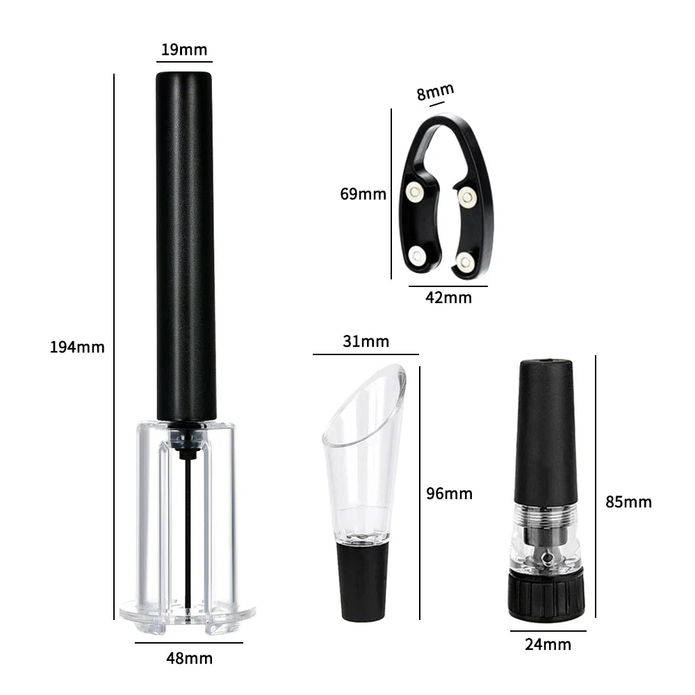 Wine Opener Air Pump Pressure Vacuum Bottle Corkscrew Stainless Steel
