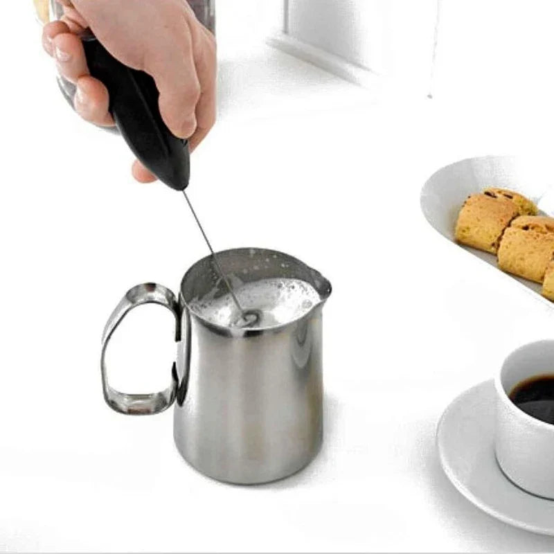 Handheld Milk Frother Wand – Battery Operated Foam Mixer