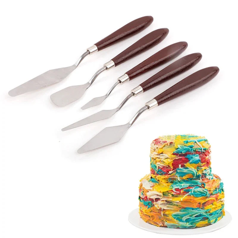 5-Piece Stainless Steel Palette Knife & Baking Spatula Set