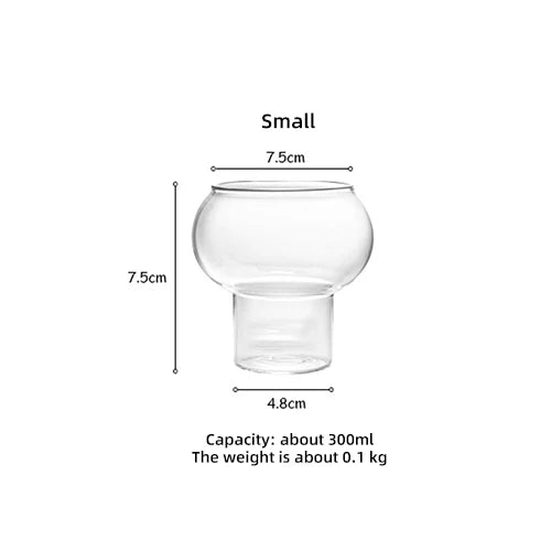 KEMORELA Nordic Ball Glass Cup – Cocktail, Dessert & Coffee Mug