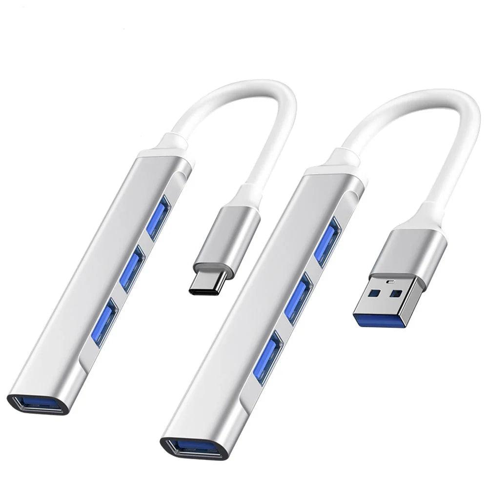 USB-C Hub 4-Port USB 3.0 Splitter OTG Adapter for MacBook & PC
