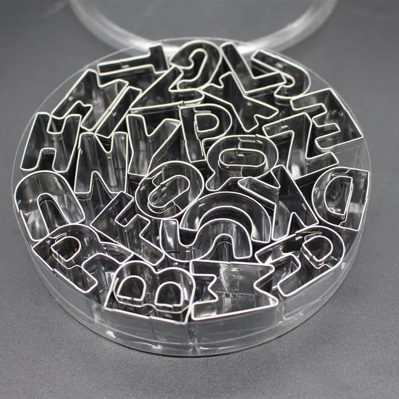 35-Pc Stainless Steel Alphabet & Number Cookie Cutter Set