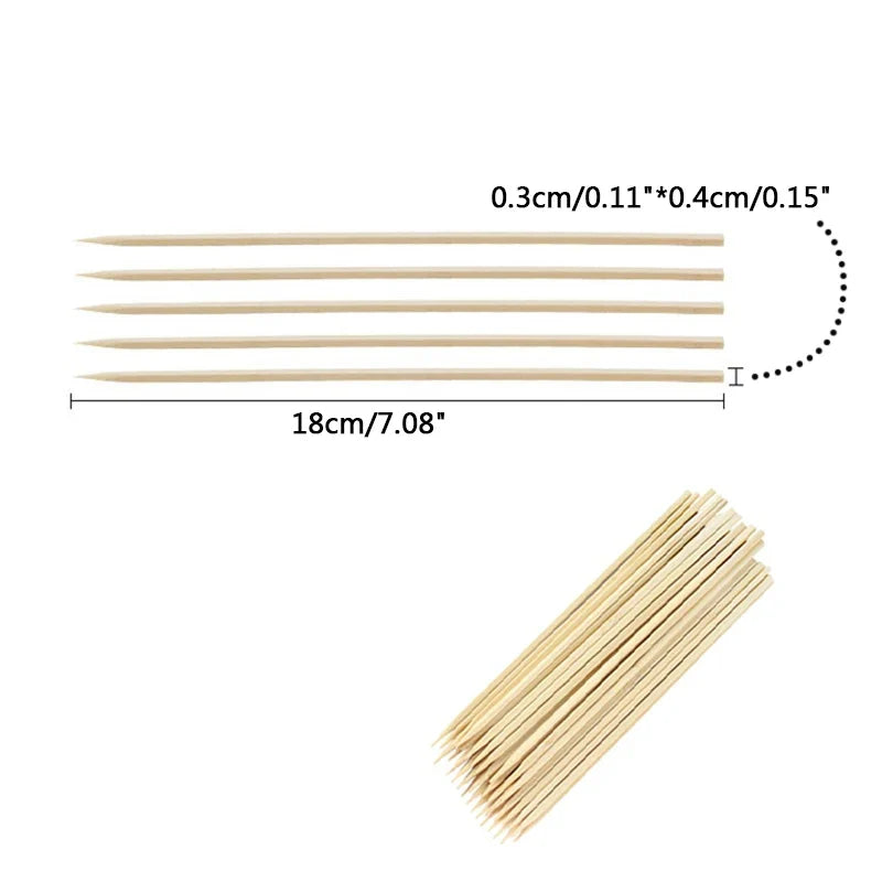 Bamboo BBQ Skewers 18cm | Disposable Kebab & Fruit Sticks