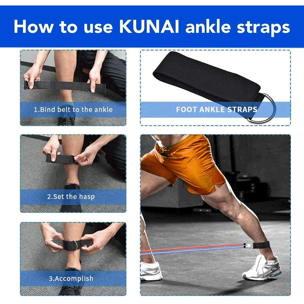 Resistance Bands Set 115 lbs – 5 Tubes Home Gym & Yoga
