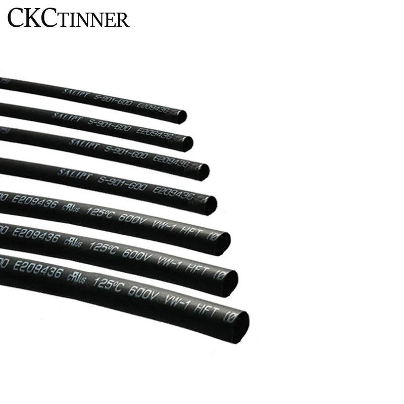 Black Heat Shrink Tubing 2:1 | 1mm–40mm Wire Wrap Sleeve
