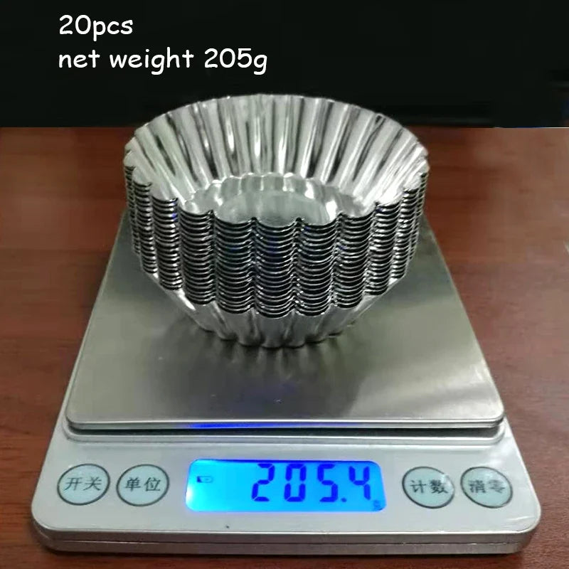 20-Pc Chrysanthemum Aluminium Tart & Cookie Baking Molds 7cm