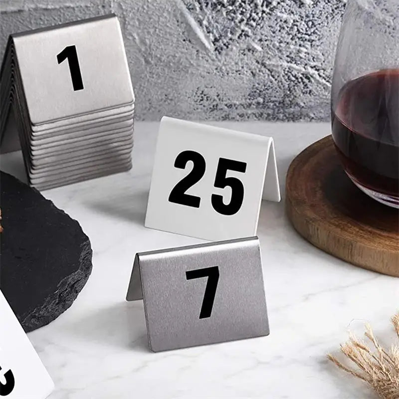 Stainless Steel Tent Table Numbers – Set of 25 or 50