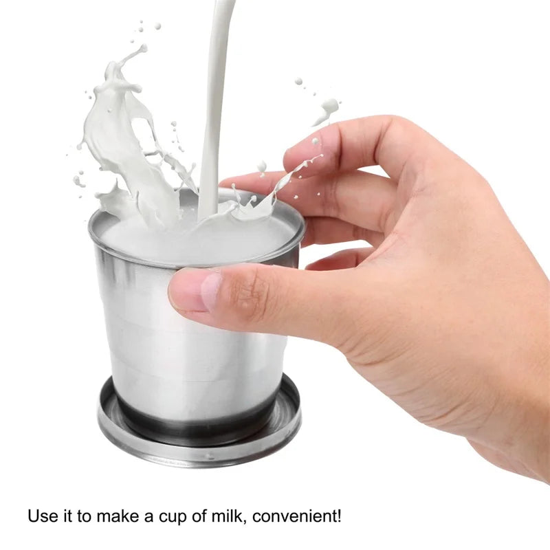 Collapsible Stainless Steel Travel Cup with Keychain | 75–240ml