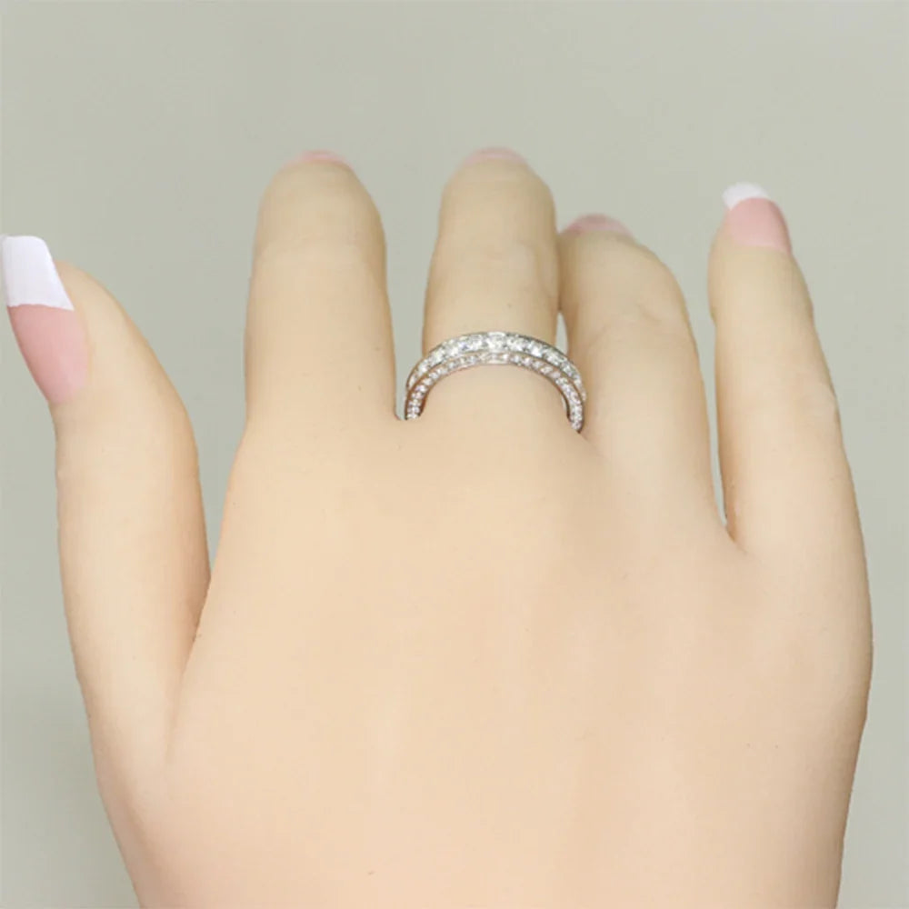 Huitan Women's Cubic Zirconia Wedding Ring – Classic CZ Band