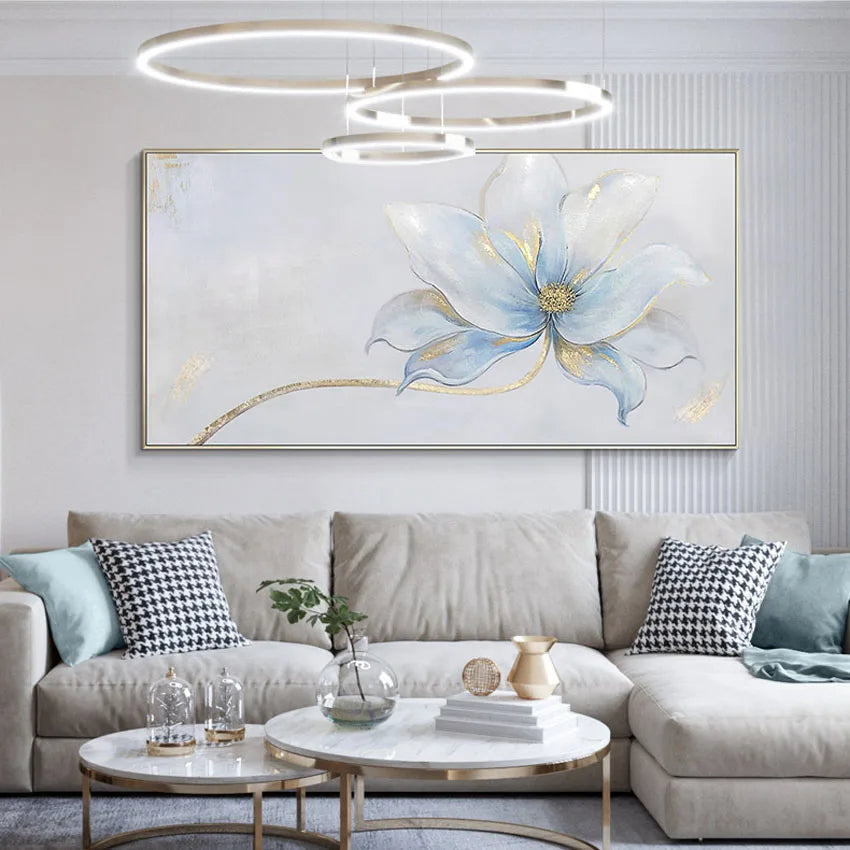 Handmade Floral Canvas Oil Painting – Abstract Wall Art Decor