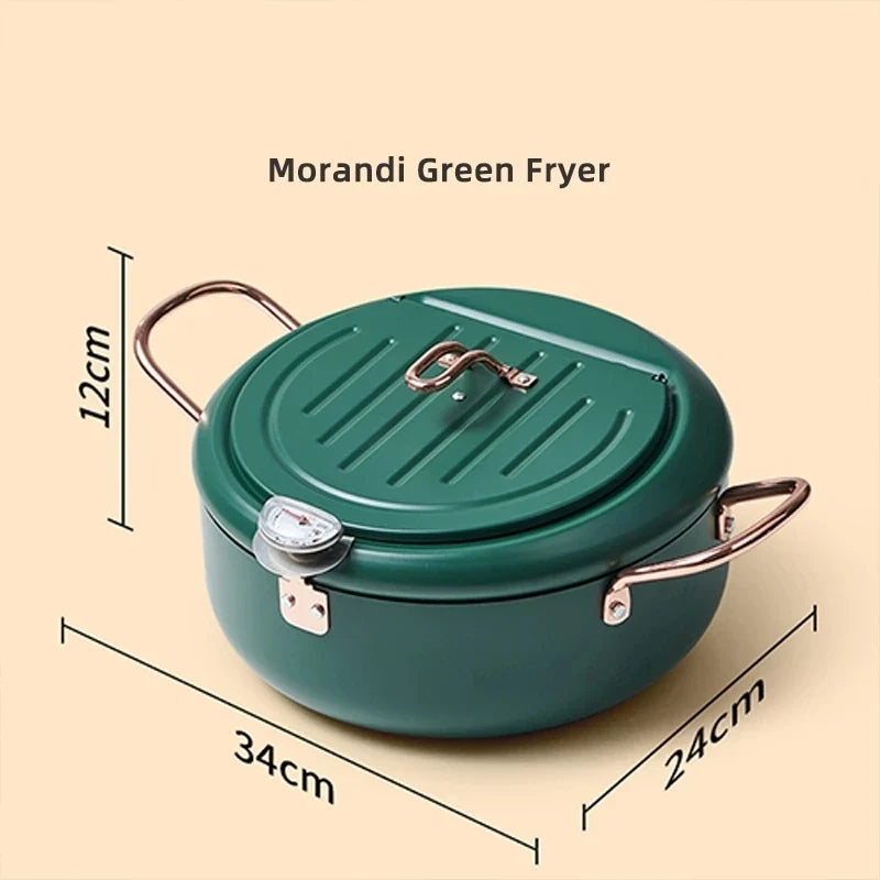 KEMORELA Stainless Steel Deep Fryer Pot with Temperature Display