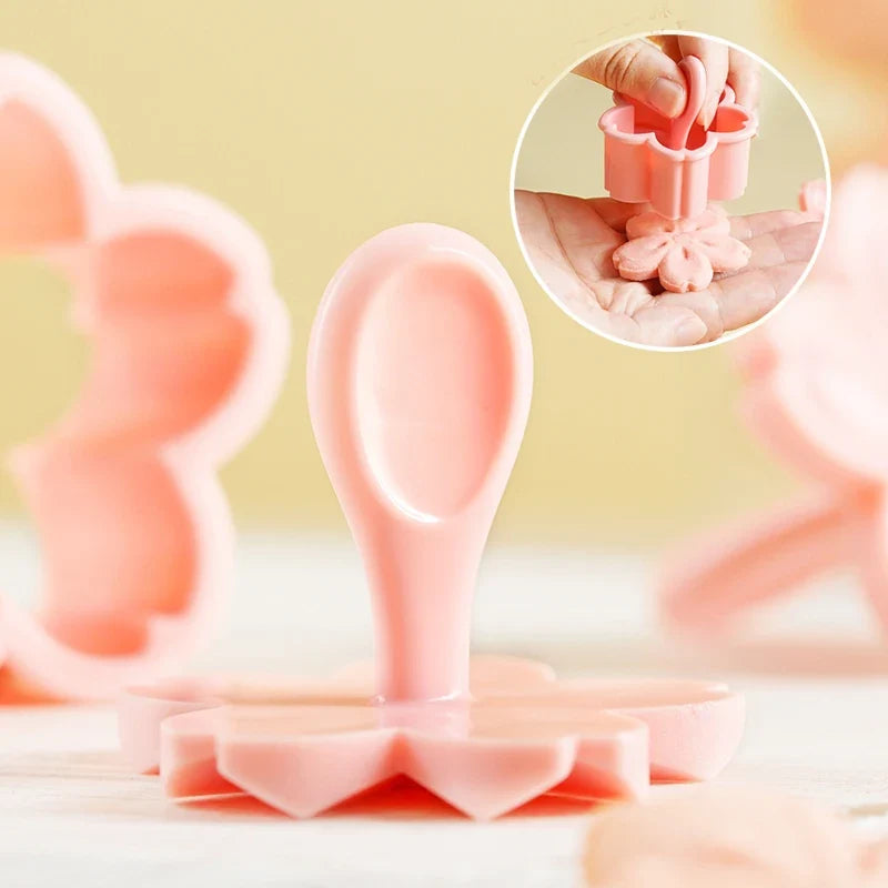 5-Pc Sakura Cherry Blossom Cookie Cutter & Fondant Mold Set