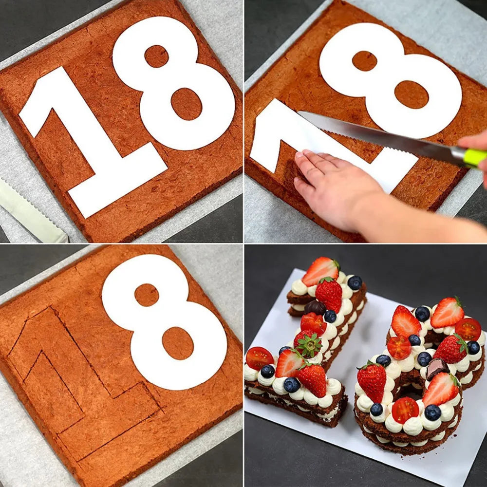 9-Piece Number Cake Mold Set 0–8 | 12" DIY Birthday Molds