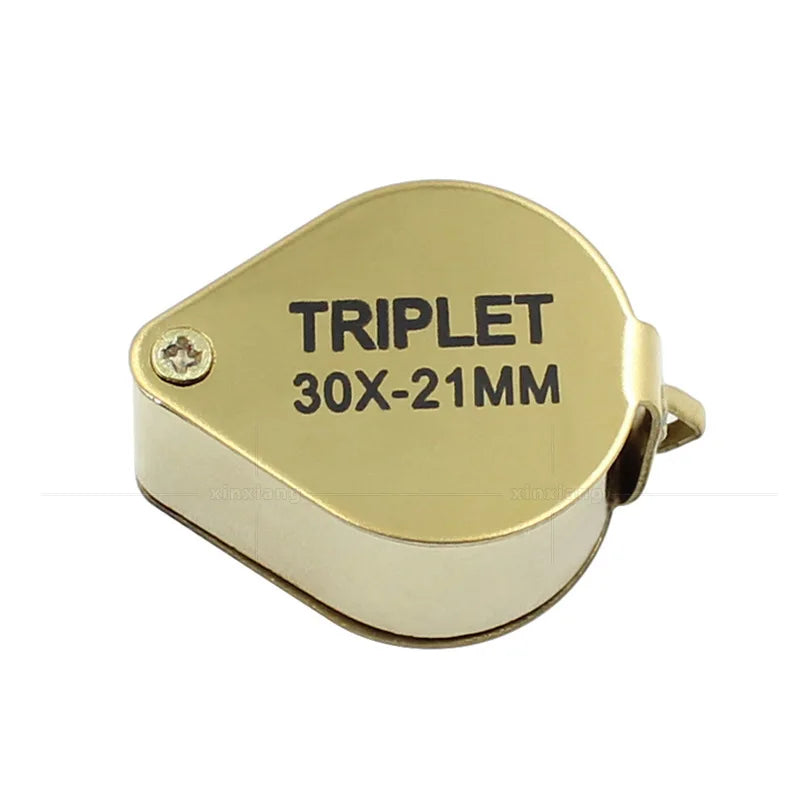 30X Folding Jeweler Loupe – Pocket Magnifying Glass Gold