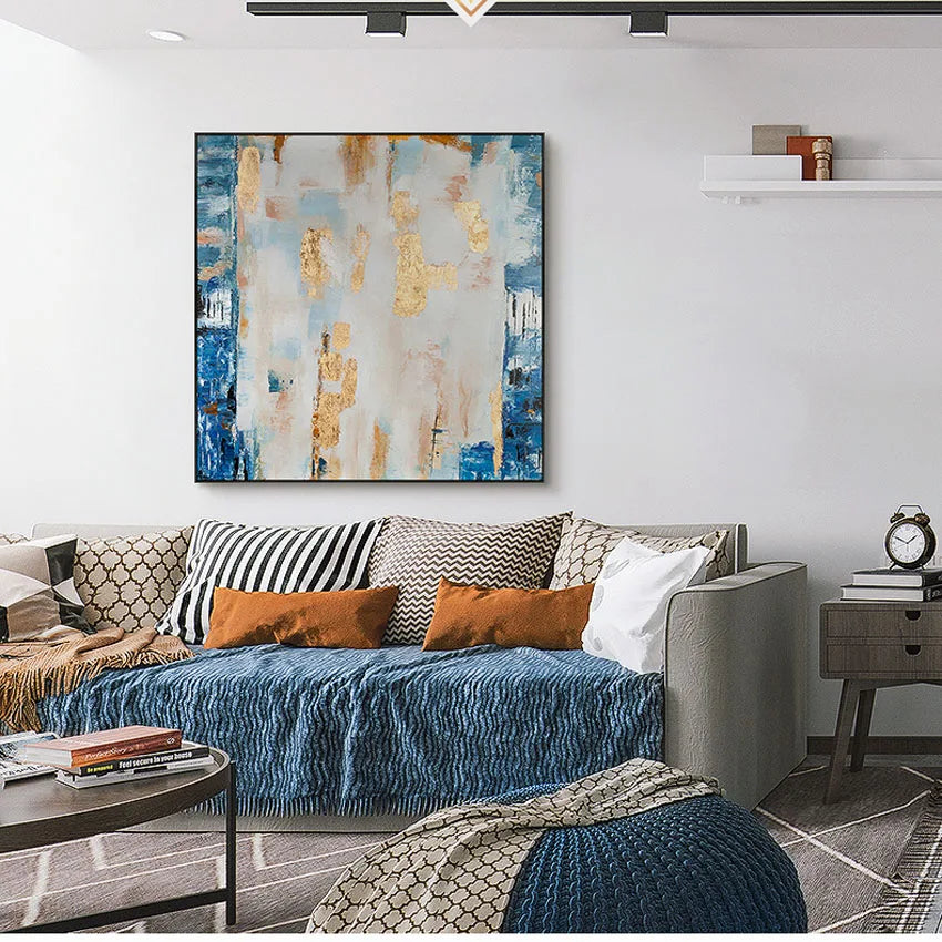 Abstract Gold Foil Hand-Painted Canvas Oil Painting | Wall Art