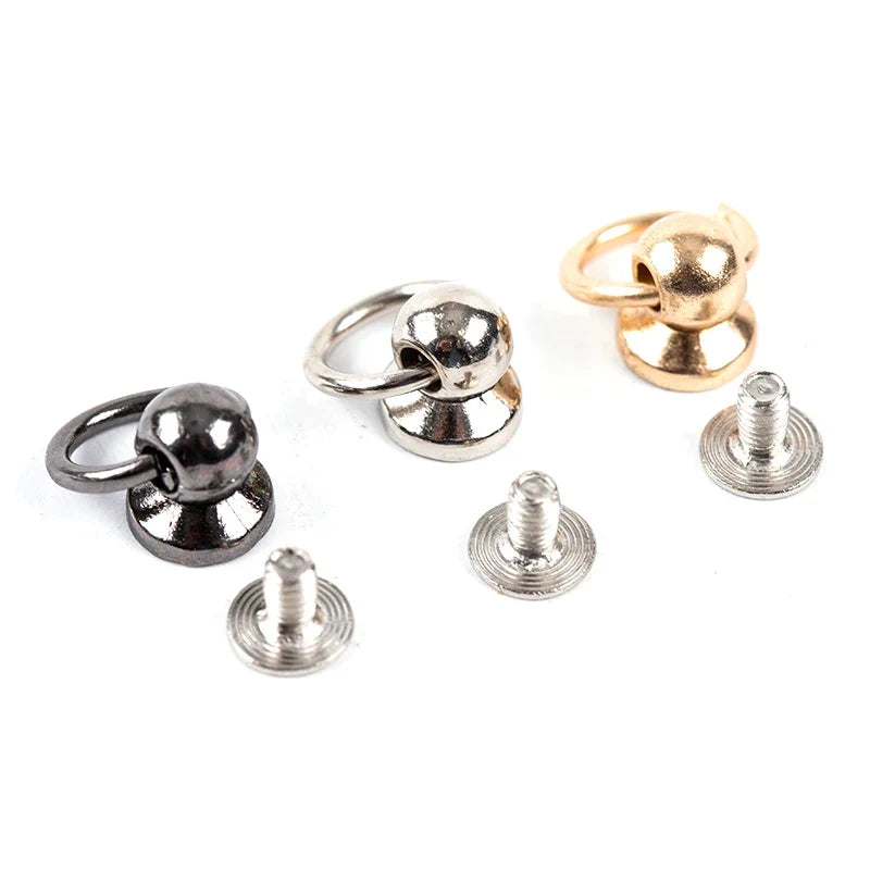 8mm Metal O-Ring Screwback Rivets – 10pcs for Bags & Crafts
