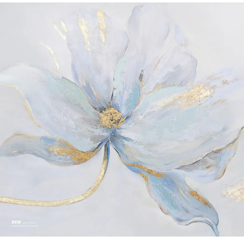 Handmade Floral Canvas Oil Painting – Abstract Wall Art Decor