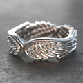 Huitan Silver Wings Ring for Women | Fashion Jewelry Gift