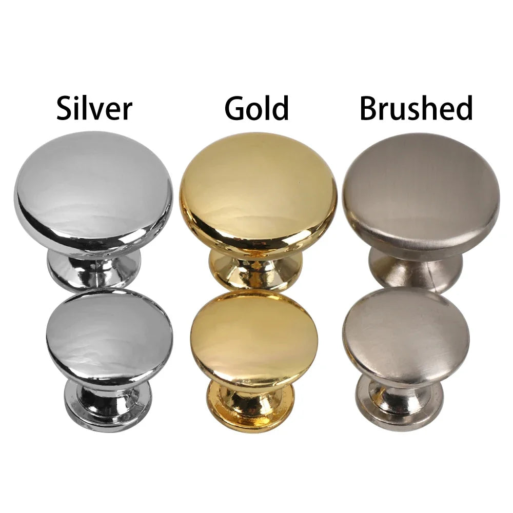 Round Alloy Cabinet Handles Knobs Kitchen Cupboard Door Wardrobe