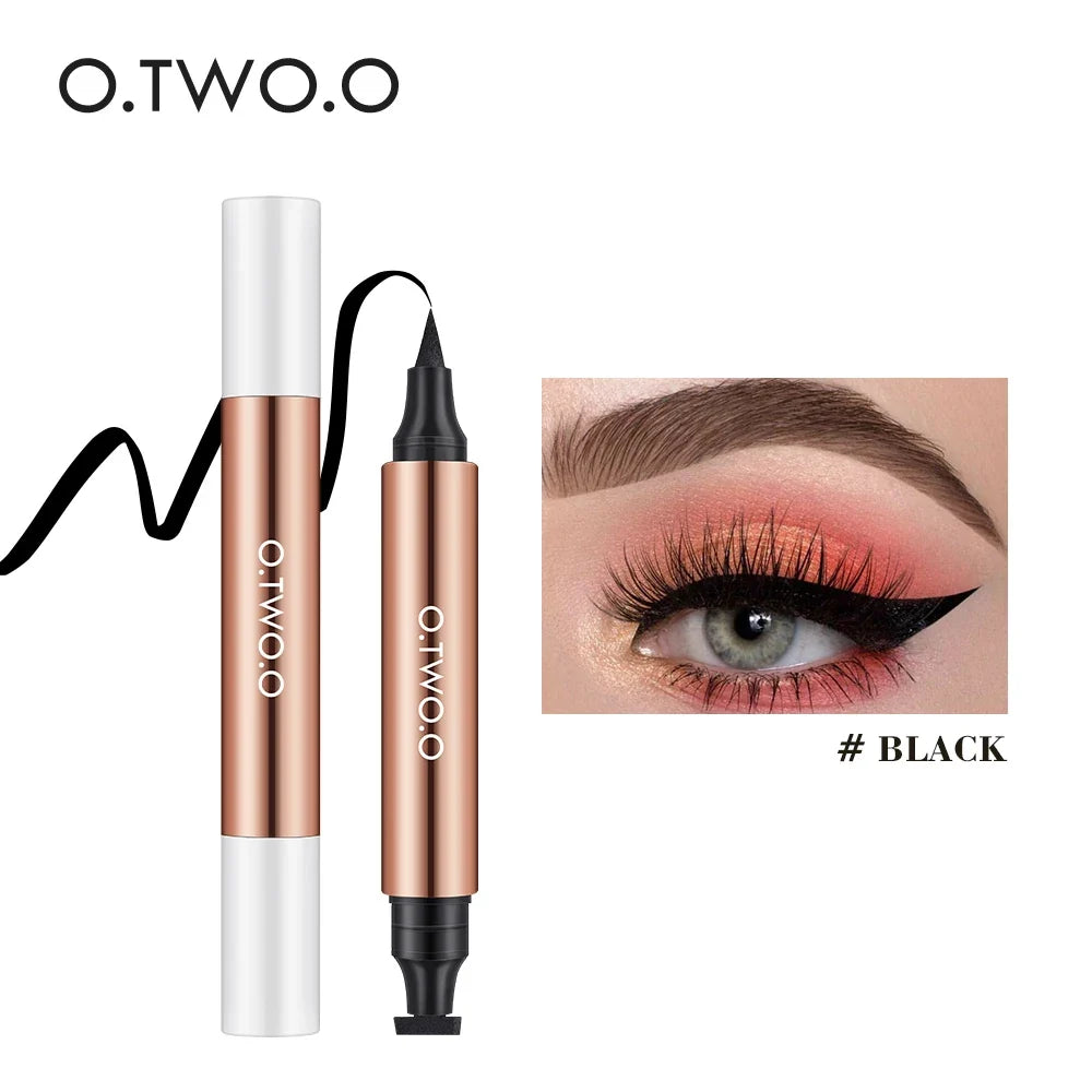 O.TWO.O Double-Ended Stamp Eyeliner – Waterproof Black Pen