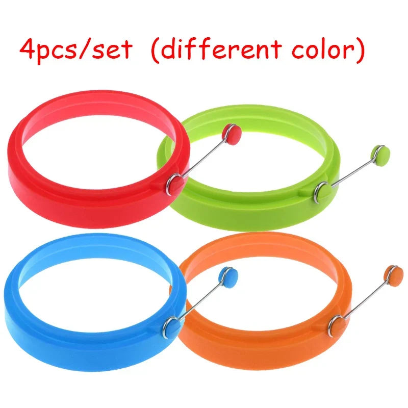 4-Pack Silicone Egg & Pancake Ring Molds – Nonstick Round
