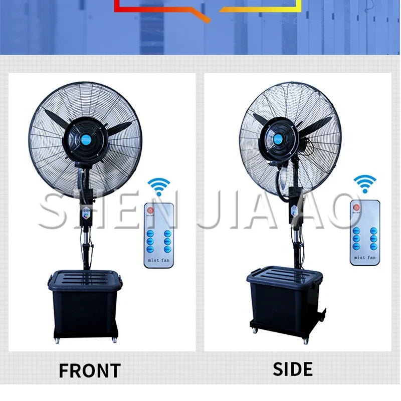26" Industrial Water Mist Fan 260W | Remote Control, 220V