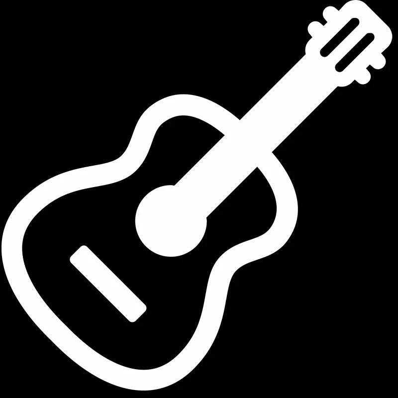 Guitar Music Vinyl Decal Sticker – Black & White PVC Decor