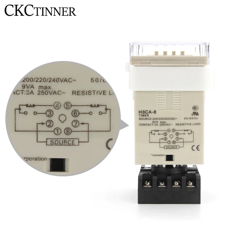 H3CA-8 Digital Time Delay Relay Timer 0.1S–9990H | Solid State