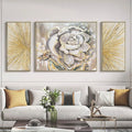 3-Panel Handmade Abstract Floral Oil Painting | Canvas Wall Art