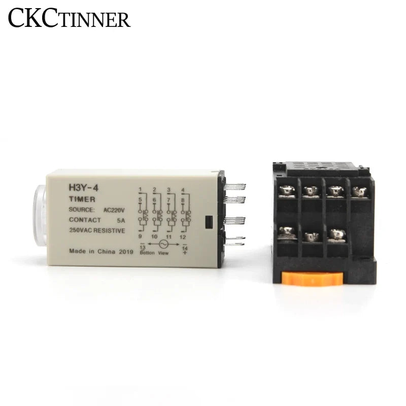 H3Y-4 Power-On Delay Time Relay 14-Pin + PYF14A Socket