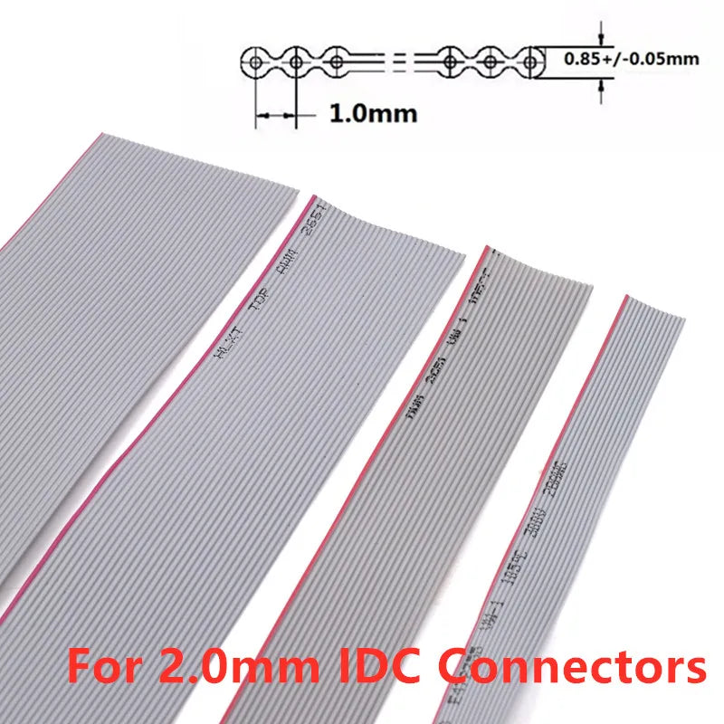 1Meter Pitch Grey Flat Ribbon Cable IDC FC Connector 10P 12P 14P 16P