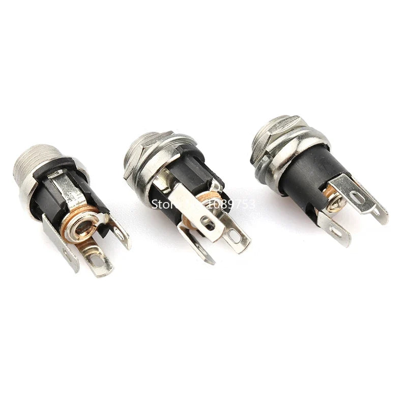 5 5x2 DC Socket Nut Power Jack Female Panel Mount Connector DC025